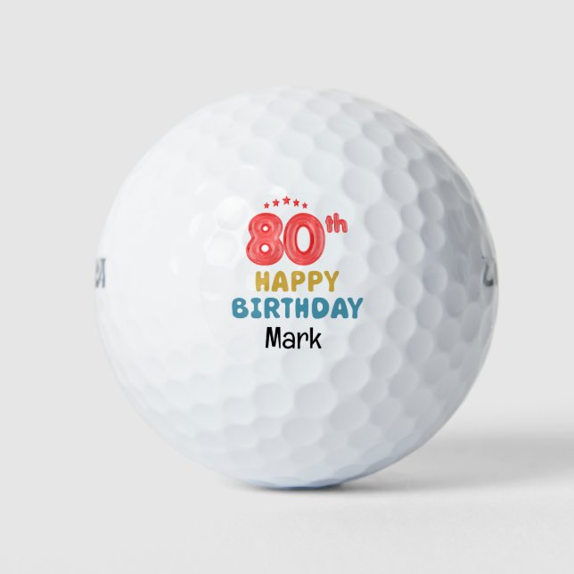 Balles De Golf Golf 80e anniversaire pour Golfer (Devant)