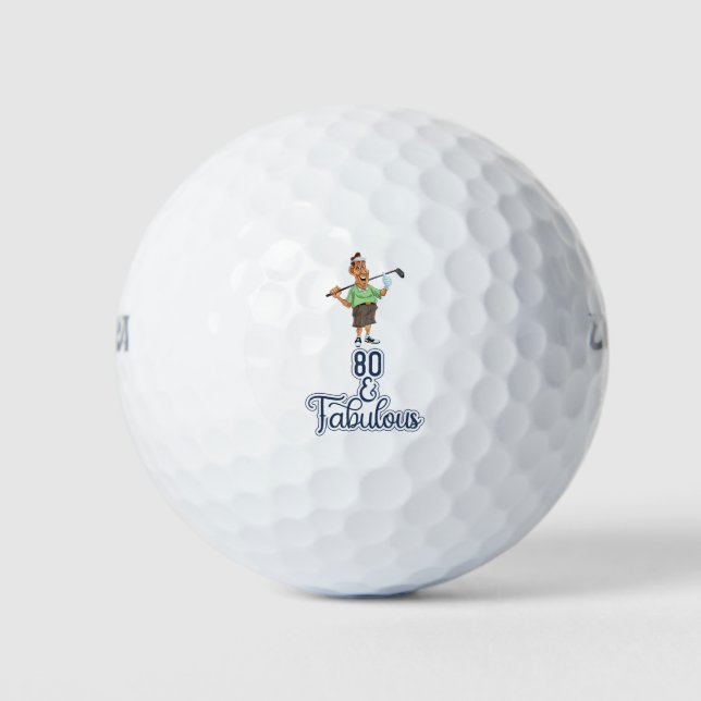 Balles De Golf Golf 80e anniversaire pour golfeur (Devant)