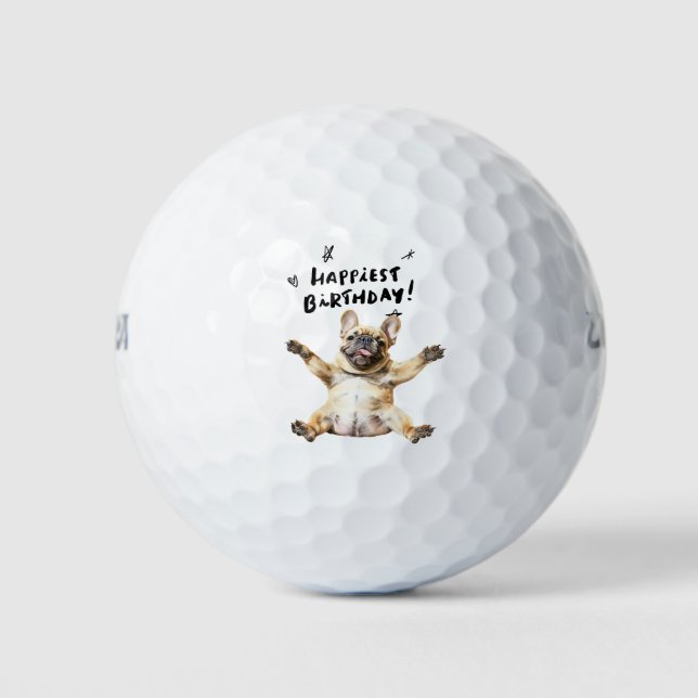 Balles De Golf Golf Anniversaire avec Bulldog (Devant)
