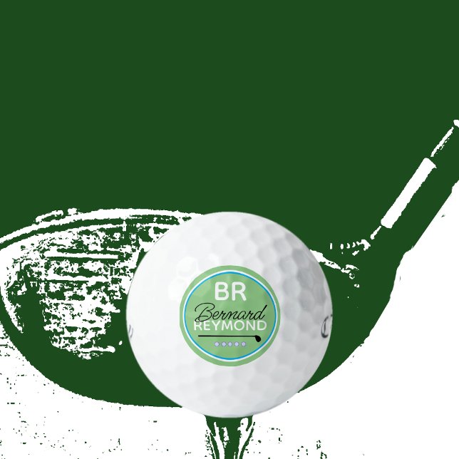 Balles De Golf Golf Ball avec le nom Monogram Green (Créateur téléchargé)