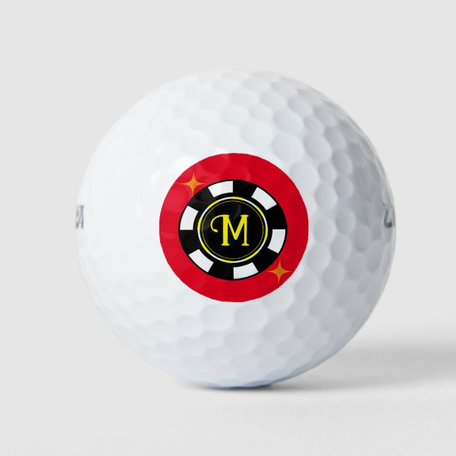 Balles De Golf Golf Ball - Poker Personnalisé (ajouter initial) (Devant)