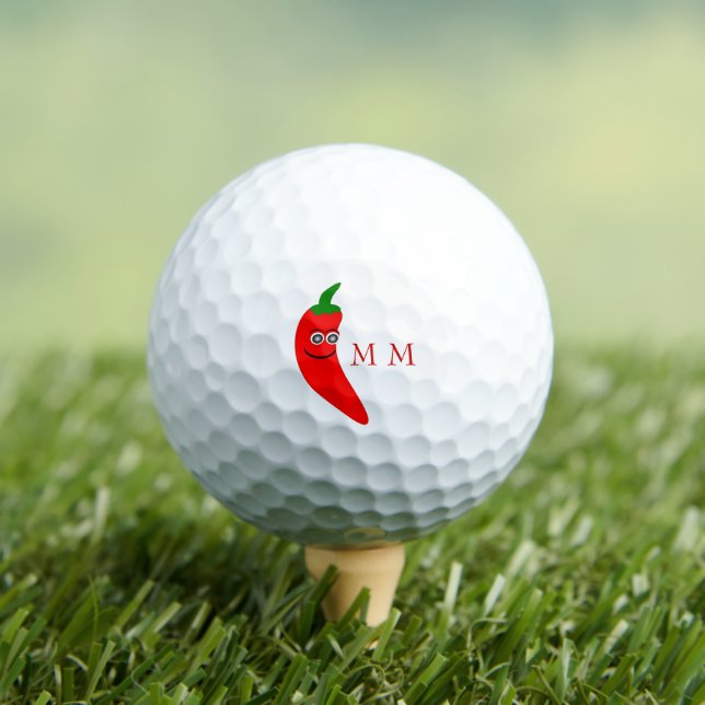 Balles De Golf Golf Balls Red Chili Pepper Design (T-shirt Insitu)