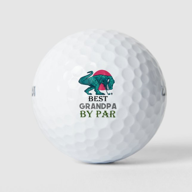 Balles De Golf Golf Best Grandpa par Par Dinosaur golfeur (Devant)