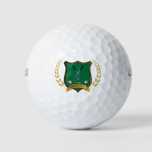 Balles De Golf Golf Crest Logo avec Clubs Golf Ball