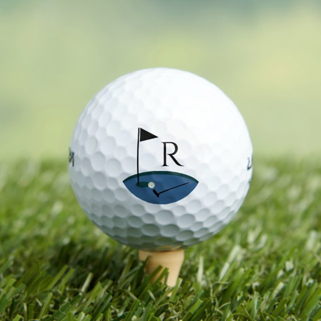 Balles De Golf Golf Drapeau et Club Monogramme initial (T-shirt Insitu)