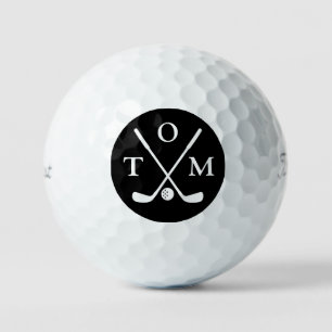 Balles De Golf Golf Élégant Typographie Monogramme Nom
