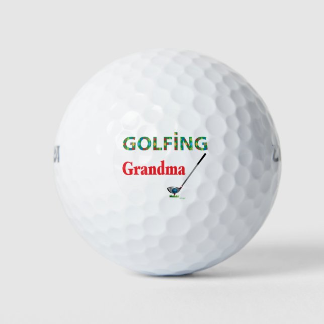 Balles De Golf GOLF - GOLFING GRANDMA, Cool (Devant)