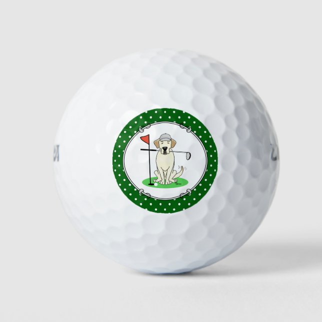 Balles De Golf Golf Golfing Yellow Lab Labrador Retriever Chien (Devant)
