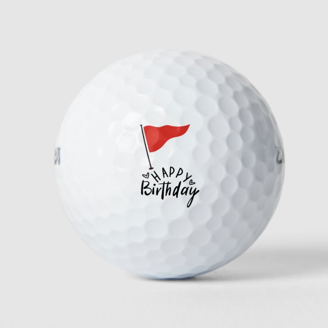 Balles De Golf Golf Joyeux Anniversaire avec drapeau de golf Golf (Devant)