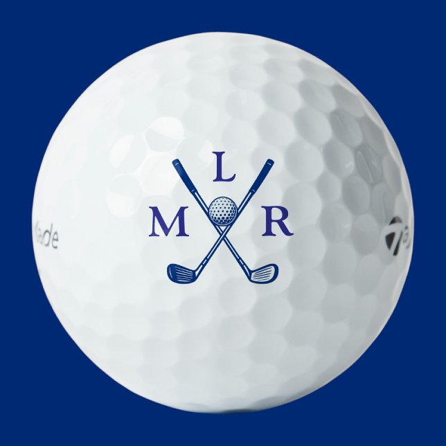 Balles De Golf Golf Moderne Monogramme Typographie Initiales (Créateur téléchargé)