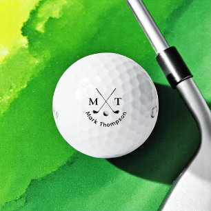 Balles De Golf Golf Moderne Typographie Monogramme