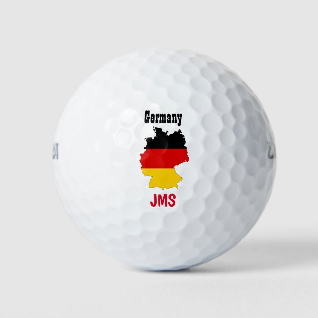 Balles De Golf Golf Monogramme Allemagne - Carte Drapeau (Devant)