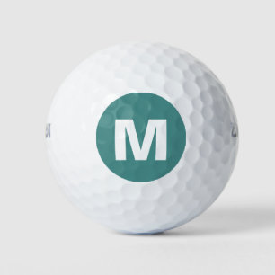 Balles De Golf Golf Monogramme personnalisé Turquoise initial et 