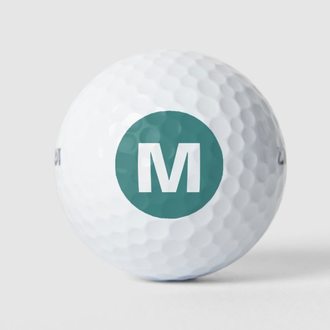 Balles De Golf Golf Monogramme personnalisé Turquoise initial et  (Devant)