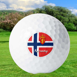 Balles De Golf Golf Norvège & Norwegian Drapeau / Golf Ball