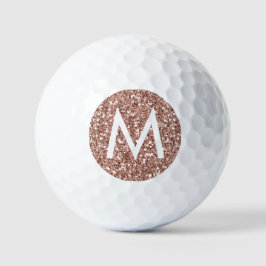 Balles De Golf Golf rose Monogramme Rose initial Parties scintill