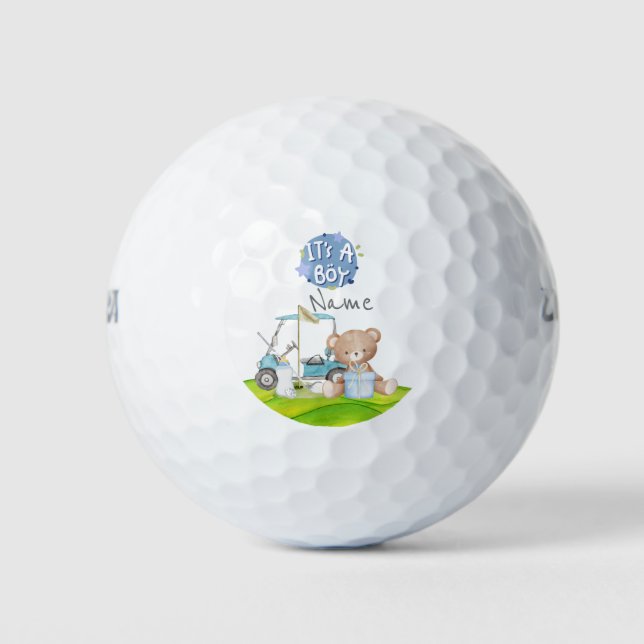 Balles De Golf Golf Teddy Bear It's Boy for Baby shower (Devant)