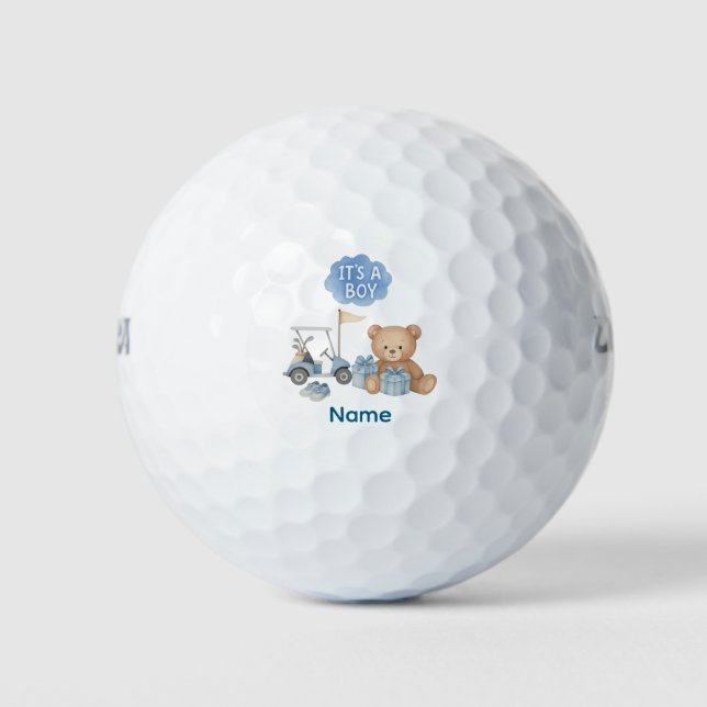 Balles De Golf Golf Teddy Bear It's Boy for Baby shower (Devant)