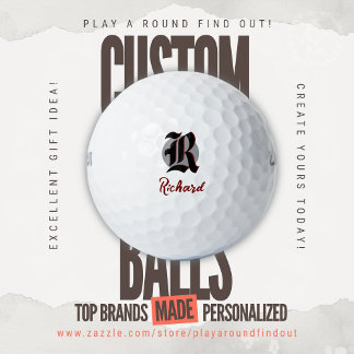 Balles De Golf Golf Vintage Papa Monogramme Initiales Anglaise An