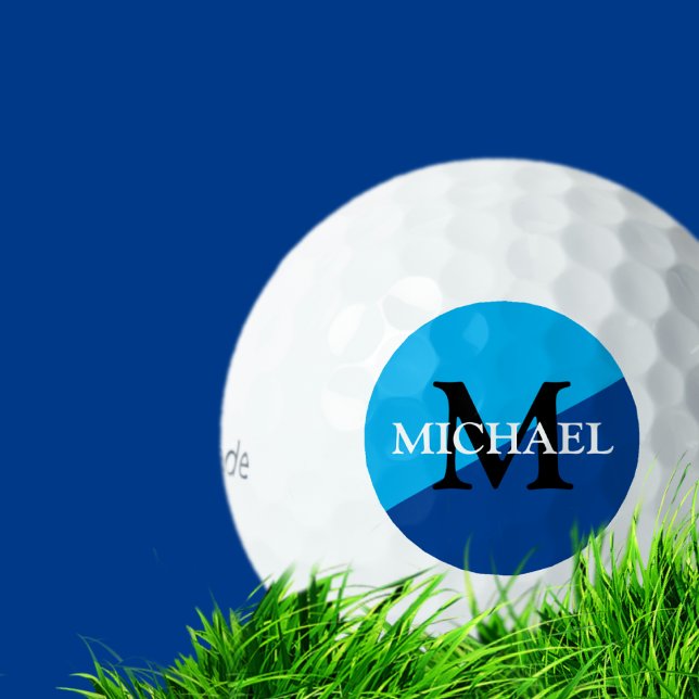 Balles De Golf golfball avec M initial et nom personnalisés (Créateur téléchargé)