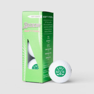 Balles De Golf Golfer Balls Green Logo Age et initiales