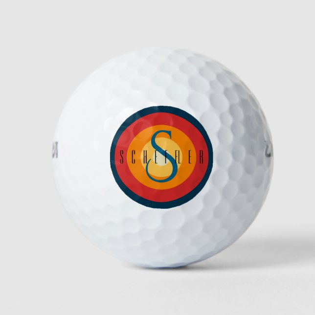 Balles De Golf Golfer Golf-Player Personnalisé Monogramme et nom (Devant)