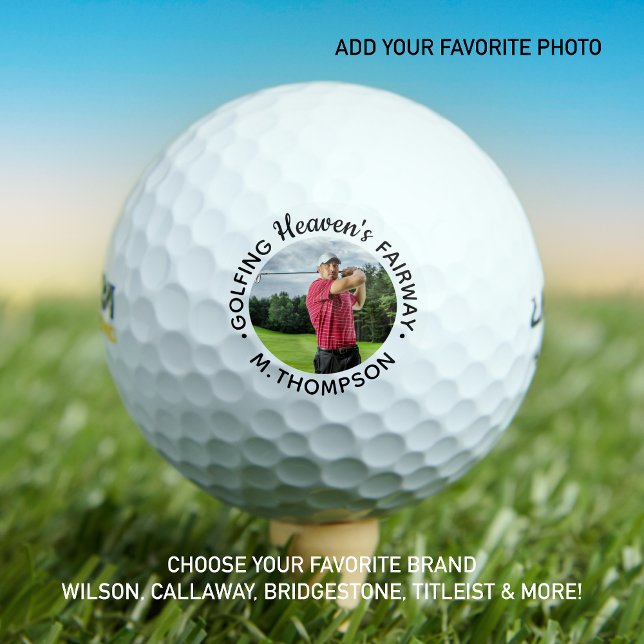 Balles De Golf Golfer Memorial Golfing Heaven's Fairway Photo (Créateur téléchargé)