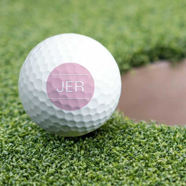 Balles De Golf Golfer Moderne Simple Monogramme Pour Son Rose Chi (Modern Golfer Simple Monogrammed Initials For Her Chic Pink Golf Balls - Custom Gift For Golfers)