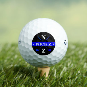Balles De Golf Golfer Personnalisé 2 initiales Logo Bleu