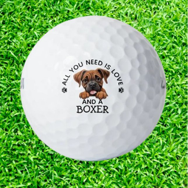 Balles De Golf Golfeur amateur de Boxer (Celebrate your love for boxers and golf with these unique Boxer-Loving Golfer Golf Balls.)