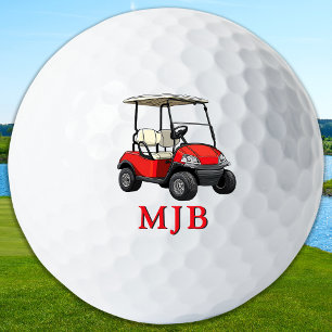 Balles De Golf Golfeur Chariot Rouge Personnalisé Monogramme 3 In