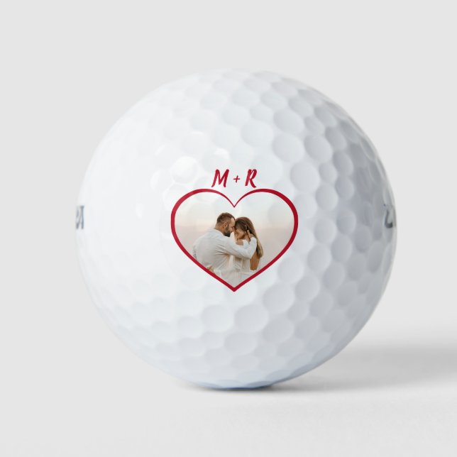 Balles De Golf Golfeur de coeur rouge moderne Valentine's Day Cad (Devant)