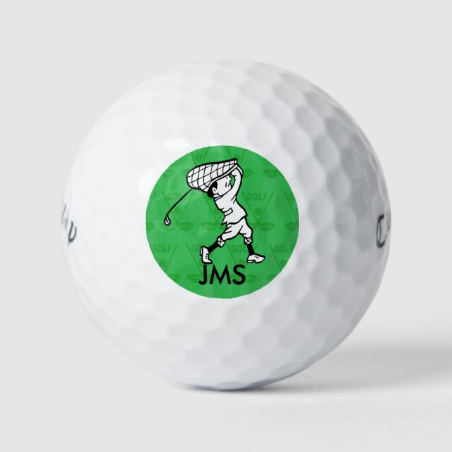 Balles De Golf golfeur de dessin animé personnalisé (Devant)