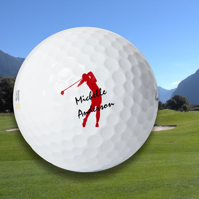Balles De Golf Golfeuse rouge personnalisée (Créateur téléchargé)