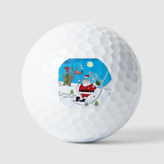 BALLES DE GOLF **GOLFING PÈRE NOËL OU REINDEER CADDY** (Recto)