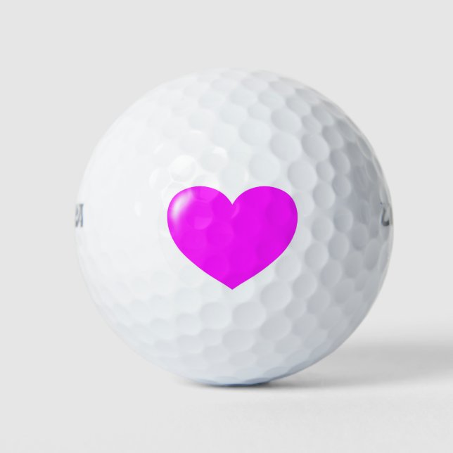 Balles De Golf Grand Coeur rose (Devant)