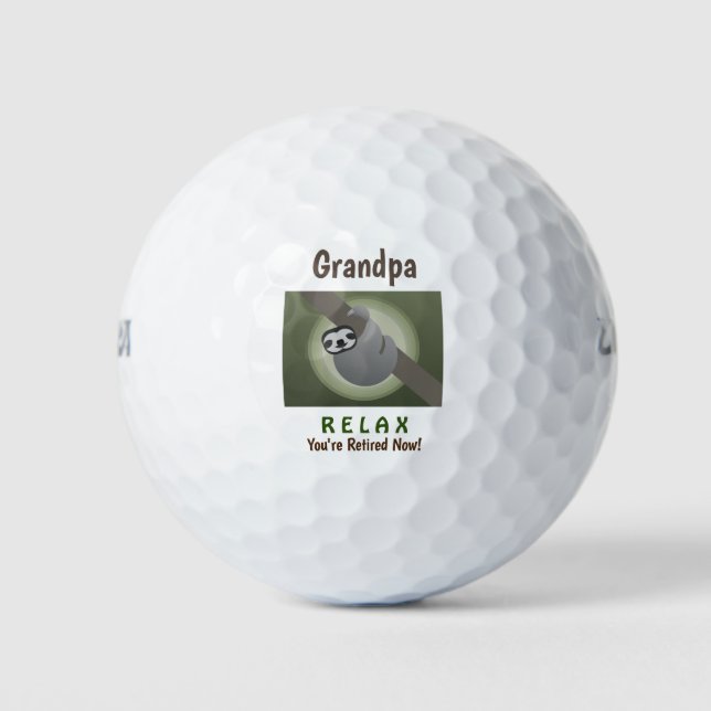 Balles De Golf Grand-père Relax Cute Bonne Retraite Retraitée (Devant)