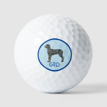 Grande Danse Chien Silhouette Monogramme Grille Bl