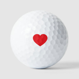 Balles De Golf Graphisme Cœur Rouge Blanc Moderne Simple