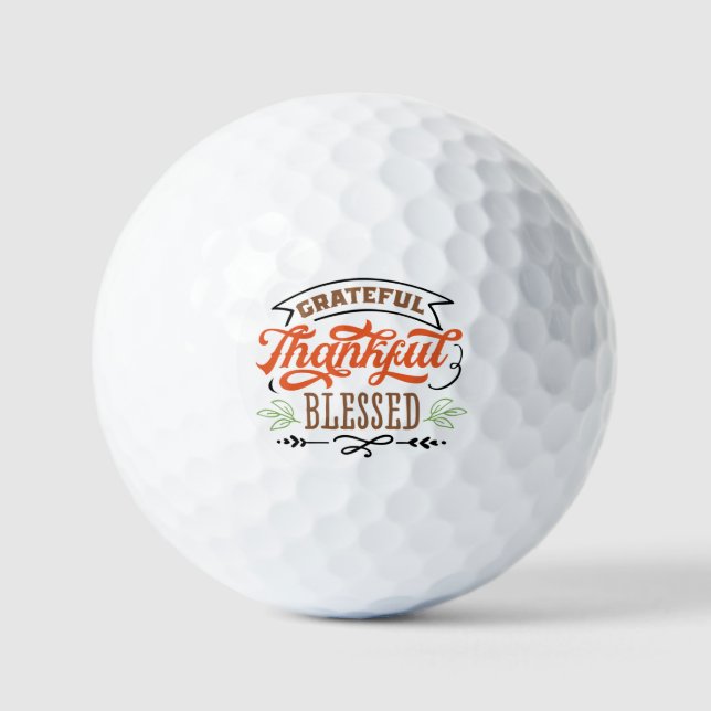 Balles De Golf Gratuit Remerciements Heureux Soirée De Thanksgivi (Recto)