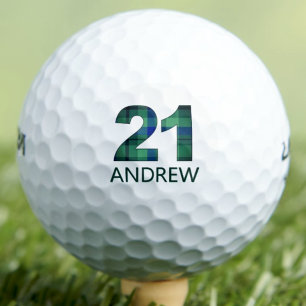 Balles De Golf Green Blue 21e anniversaire - 21 ans cadeau plaid