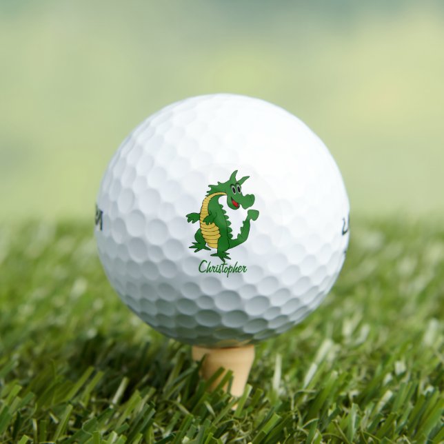 Balles De Golf Green Dragon Design (T-shirt Insitu)