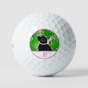 Balles De Golf Green Tropical Island Black Dog Golf Ball