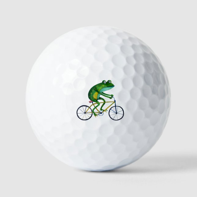 Balles De Golf Grenouille Sur Vélo (Recto)