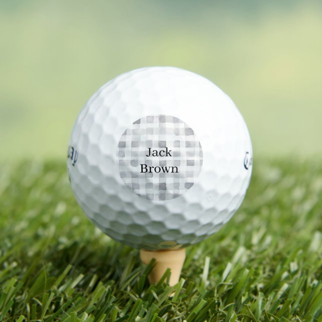 Balles De Golf Grey White Plaid Stripes (T-shirt Insitu)