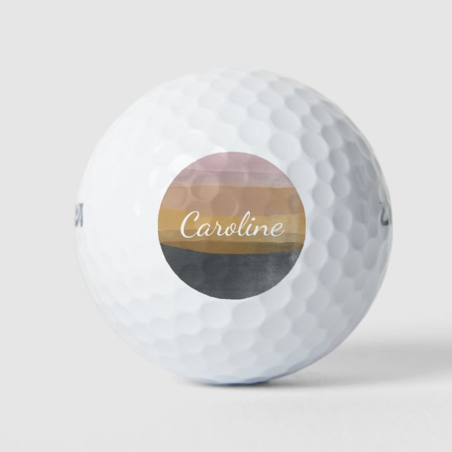 Balles De Golf Grilles d'aquarelle Abstraite Ombre dans Dusty Lil (Devant)