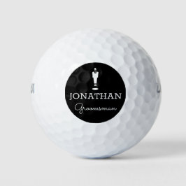 Balles De Golf Groomsman Gift Party Personnalisé Noir