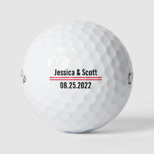 Balles De Golf Groomsmen Cadeau Texte personnalisé Lignes rouges 