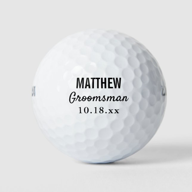 Balles De Golf Groomsmen Typographie moderne Mariage Faveur (Devant)