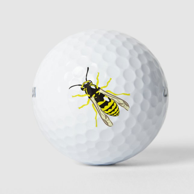 Balles De Golf guêpe à rayures noir et jaune (Devant)